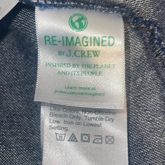 J. Crew puffed sleeve smocked denim top. Size XL GUC - Picture 6 of 8